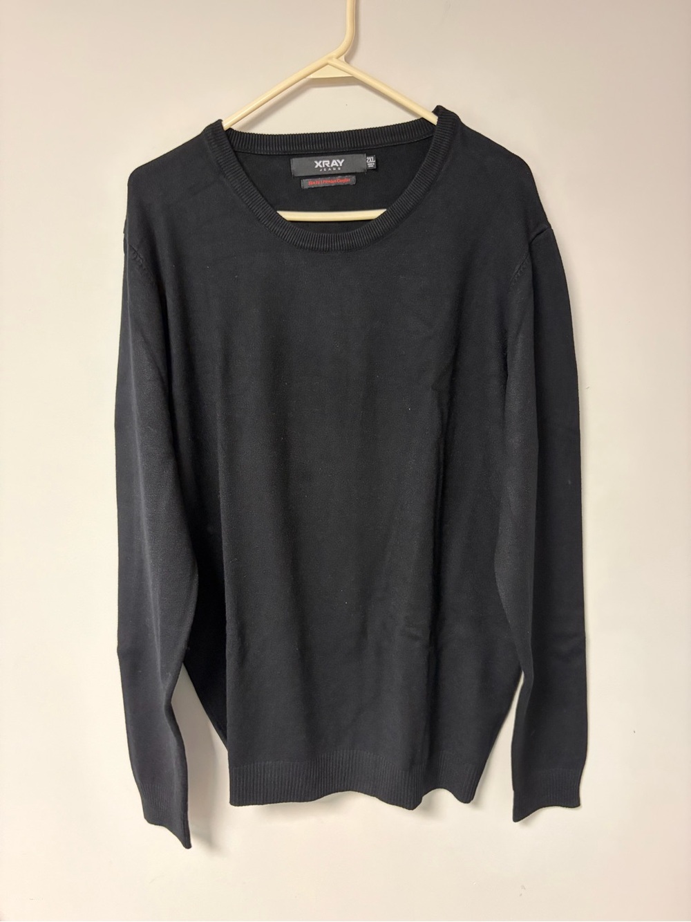 XRAY Men's Black Crewneck Knit Sweater